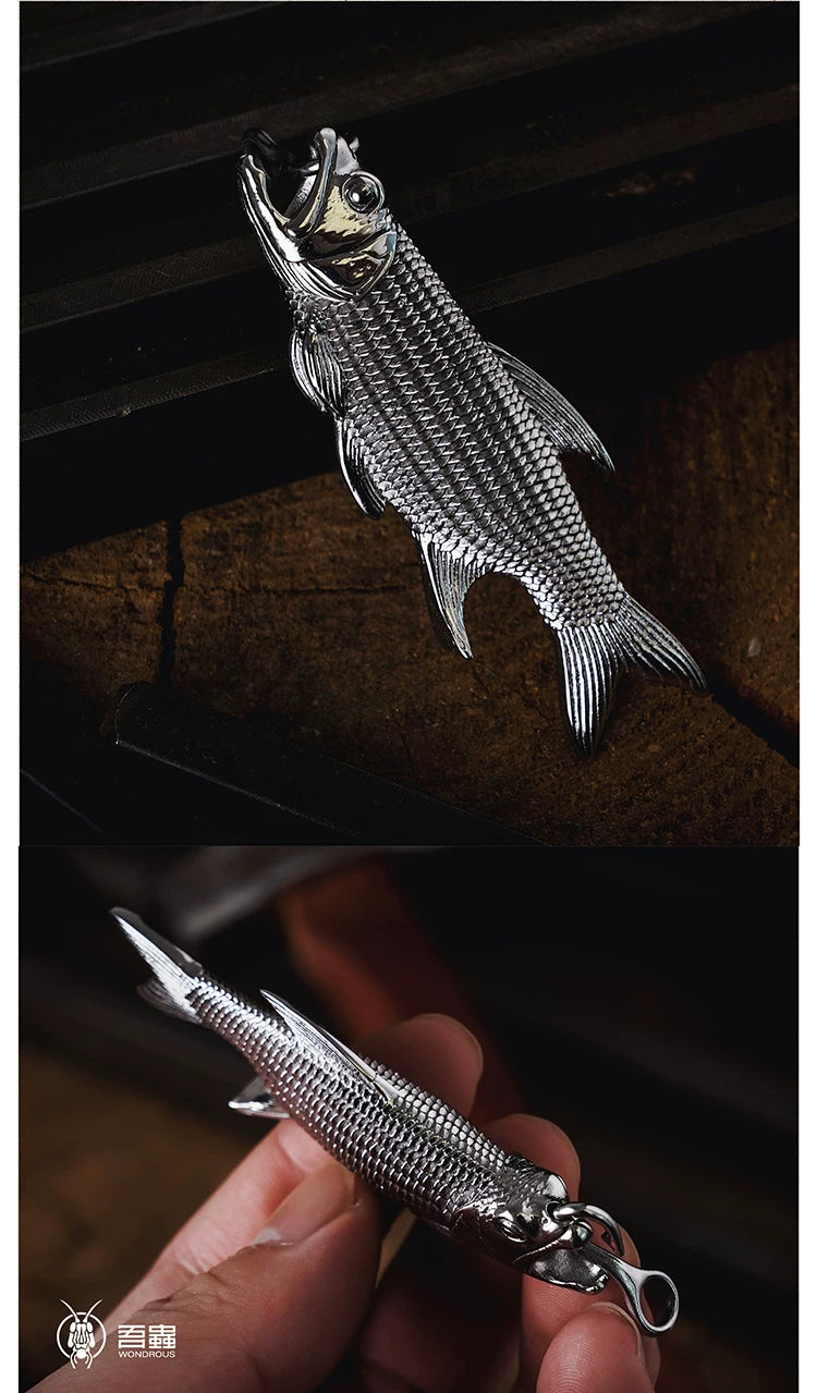 Polished fish pendant views