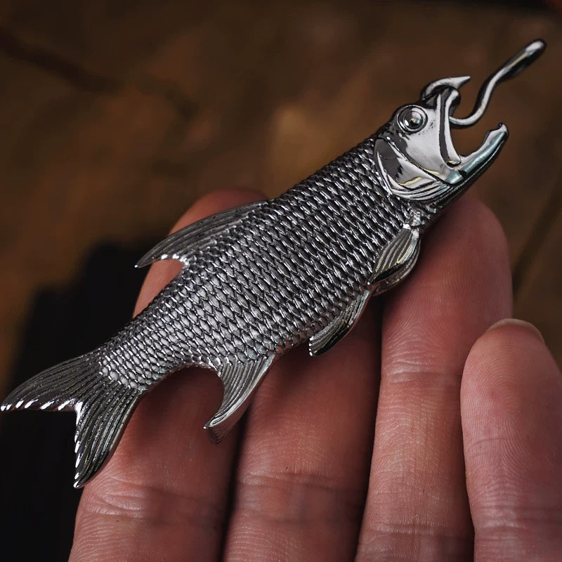 Polished fish scales and fins close-up